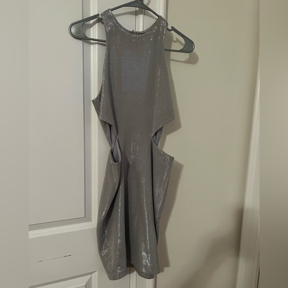 Silver shiny dress